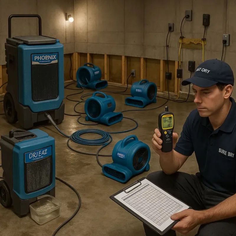 Structural Drying and Dehumidification process in Maverick County, TX